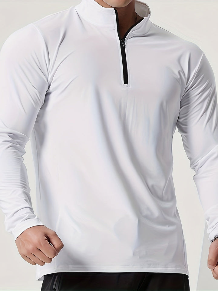 Lars | Slim-fit henley-shirt met halve rits en lange mouwen
