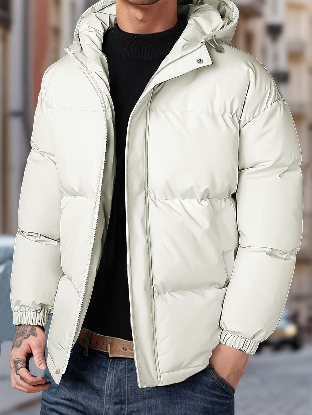 Lars | Warm winddicht heren winterjack met capuchon