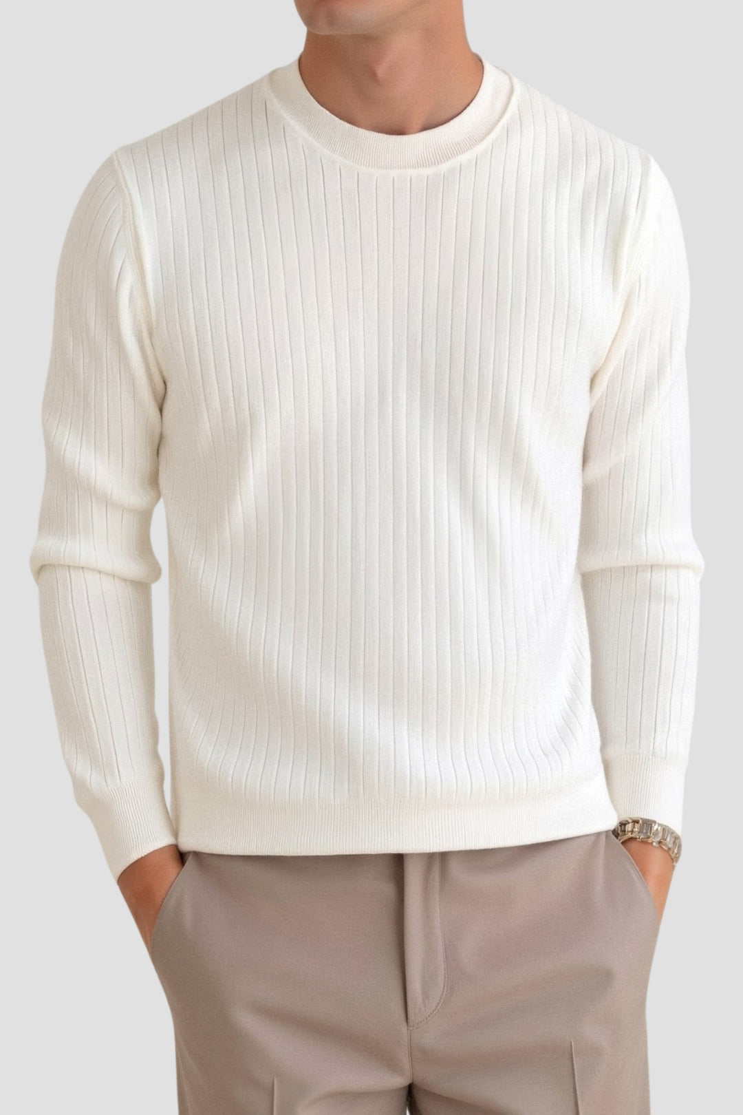 Liam | Ribbels gebreide heren longsleeve trui