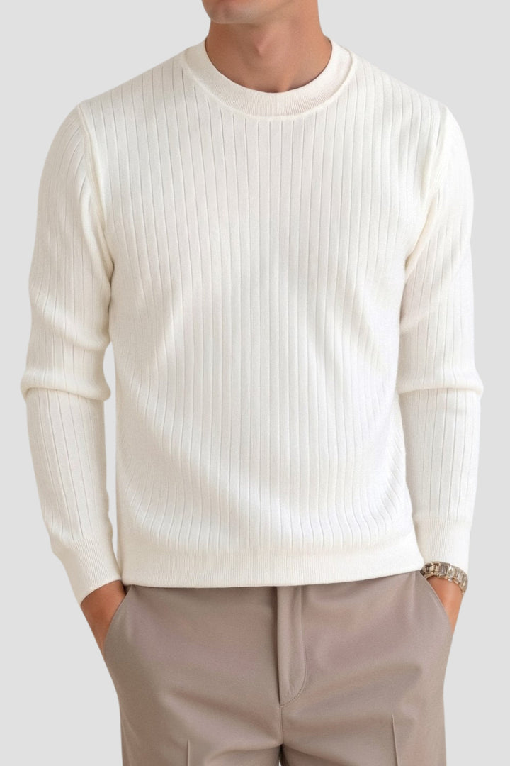 Liam | Ribbels gebreide heren longsleeve trui