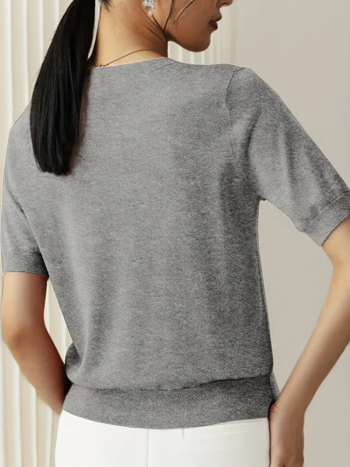 Gebreide Top Met Korte Mouwen Voor Dames