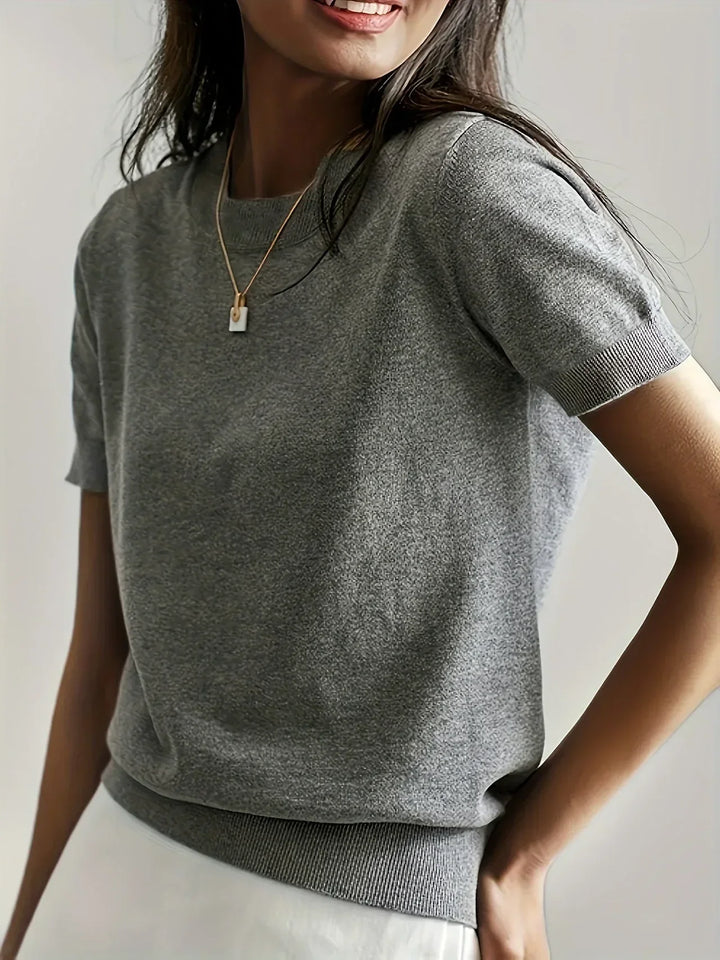 Gebreide Top Met Korte Mouwen Voor Dames