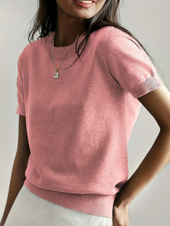 Gebreide Top Met Korte Mouwen Voor Dames