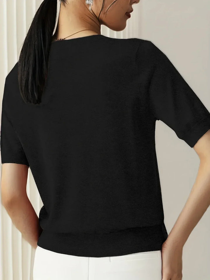Gebreide Top Met Korte Mouwen Voor Dames