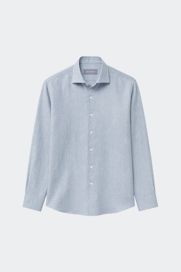 Linnen Overhemd Heren Relaxed Fit Spread Collar