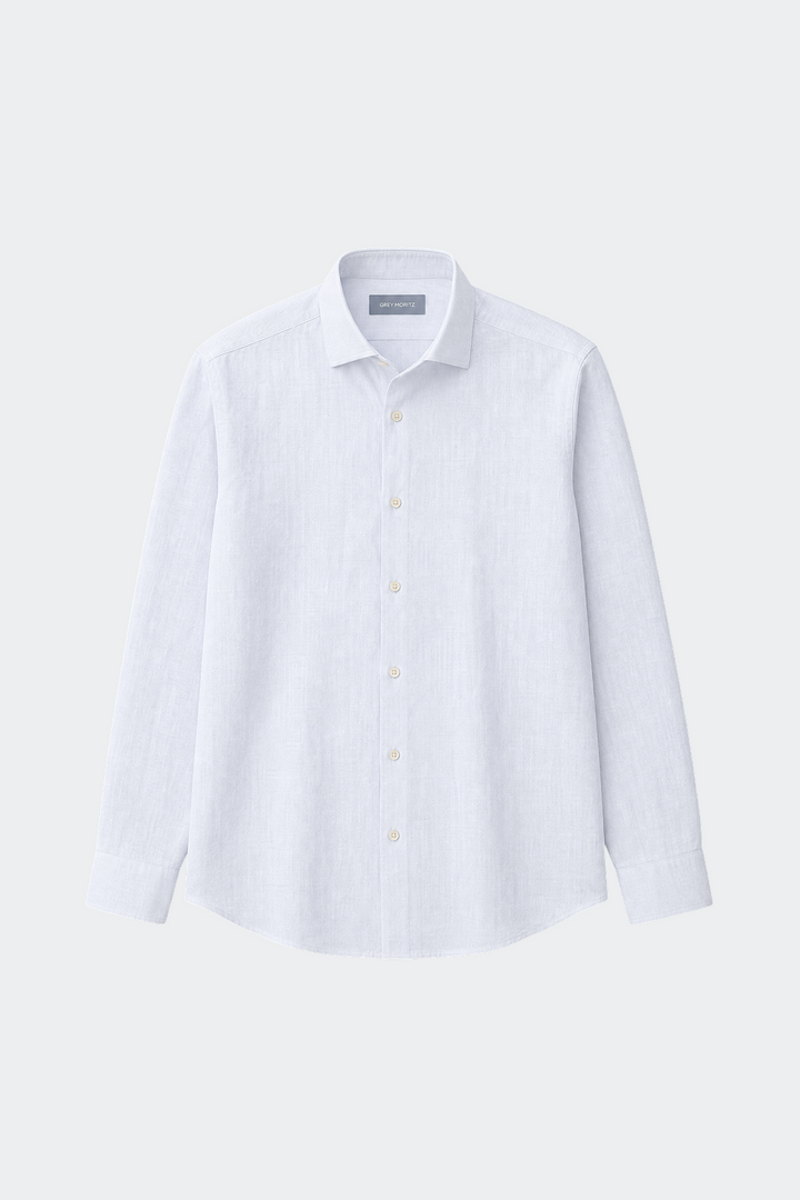 Linnen Overhemd Heren Relaxed Fit Spread Collar