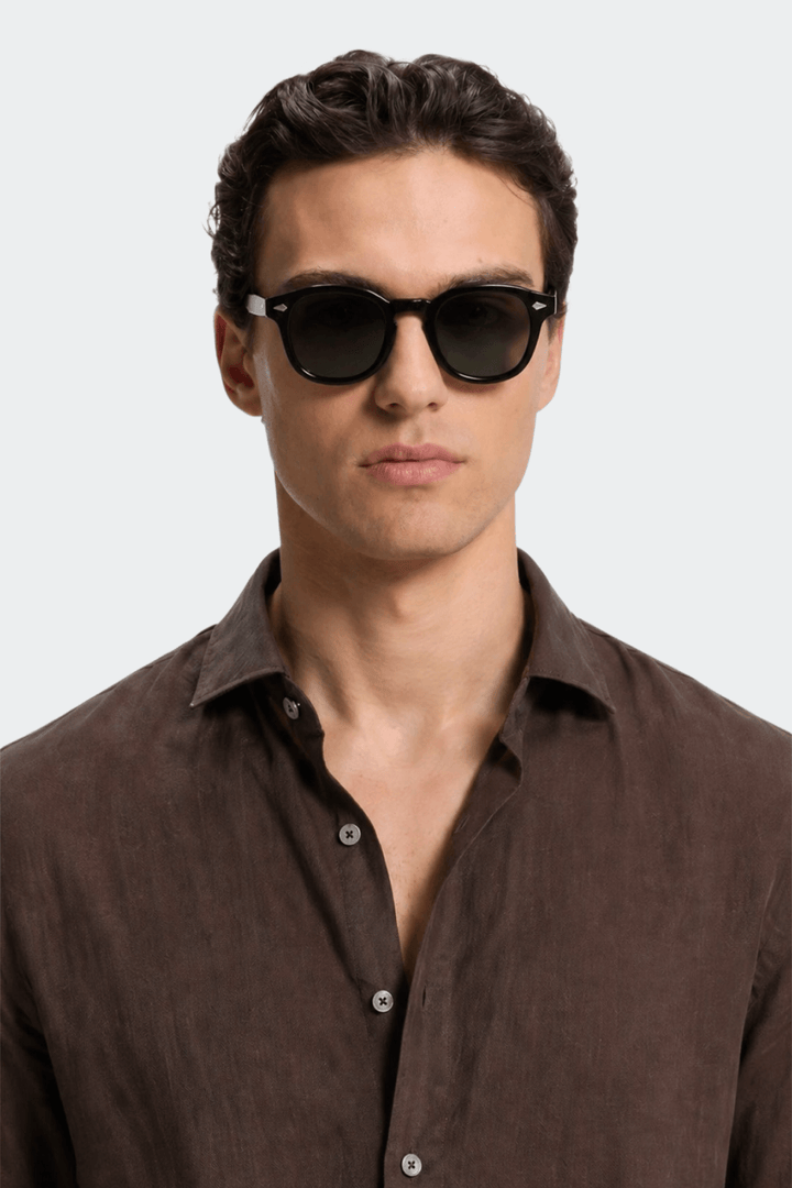 Linnen Overhemd Heren Relaxed Fit Spread Collar