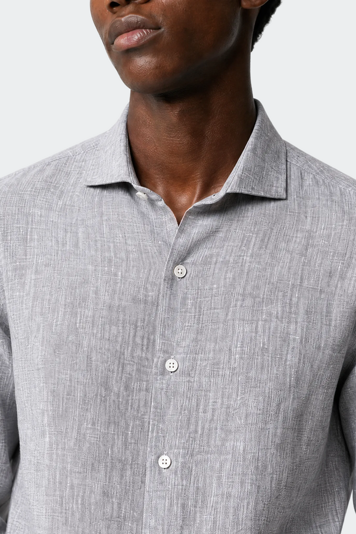 Linnen Overhemd Heren Relaxed Fit Spread Collar