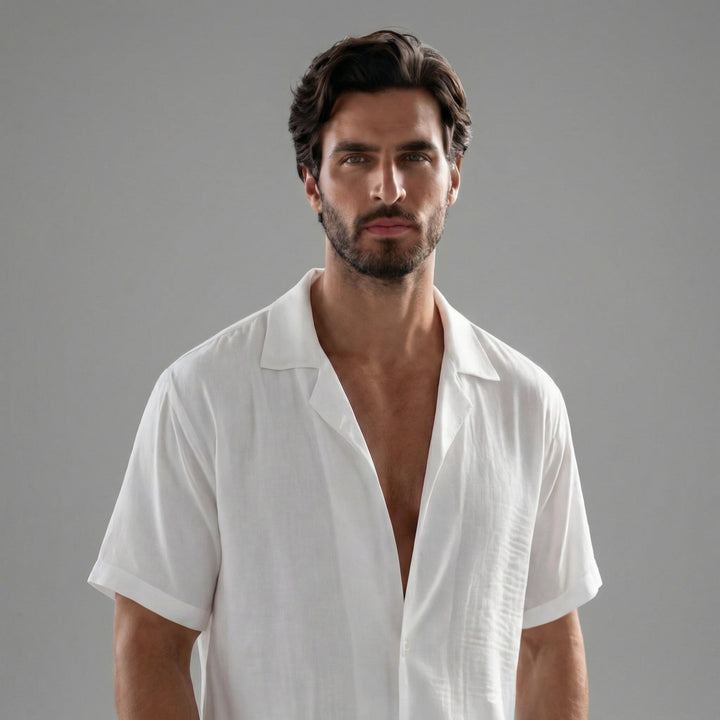 Linnen Set Heren Korte Mouwen Zomer Casual