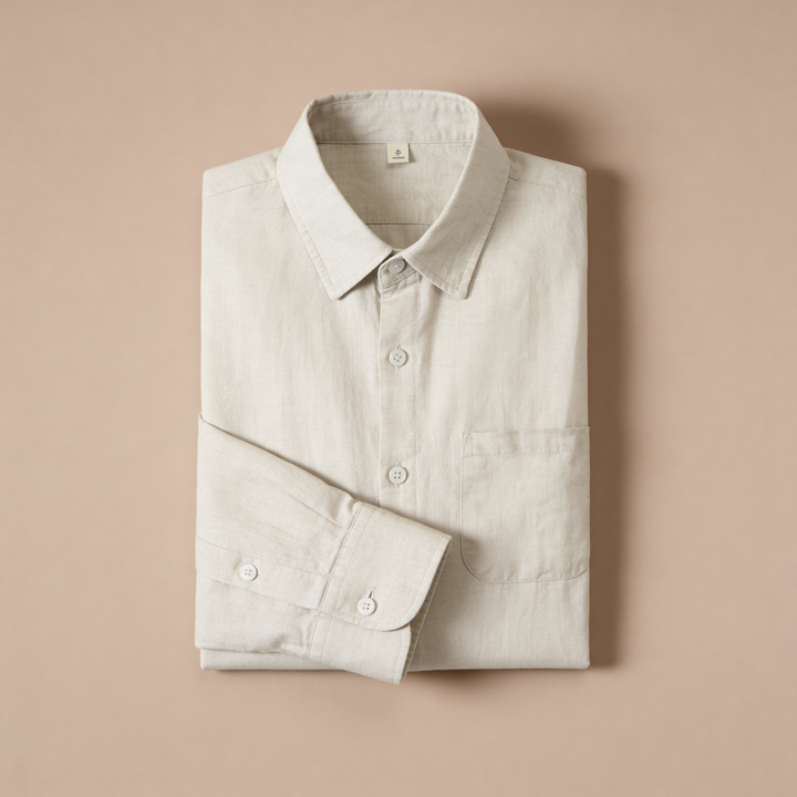 Linnen Shirt Heren Lange Mouwen Casual Zomer