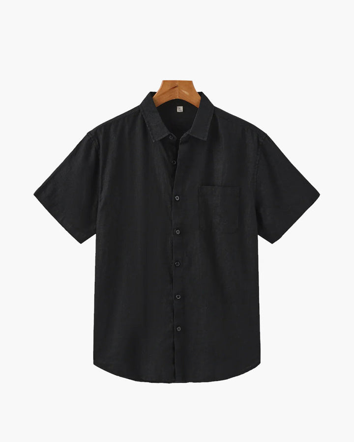 Linnen Shirt Korte Mouwen Heren Zomer Casual