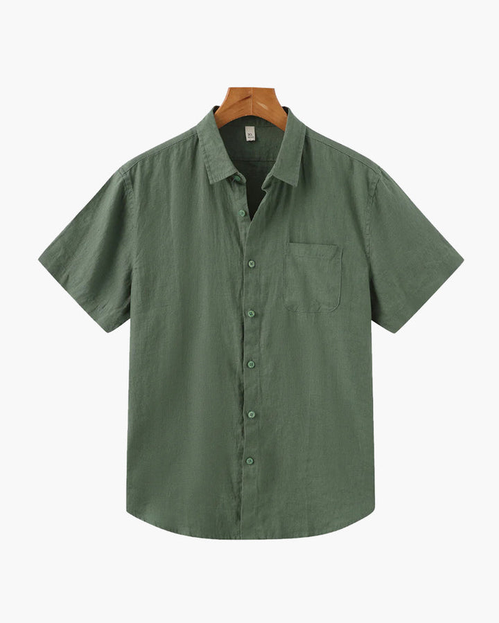 Linnen Shirt Korte Mouwen Heren Zomer Casual