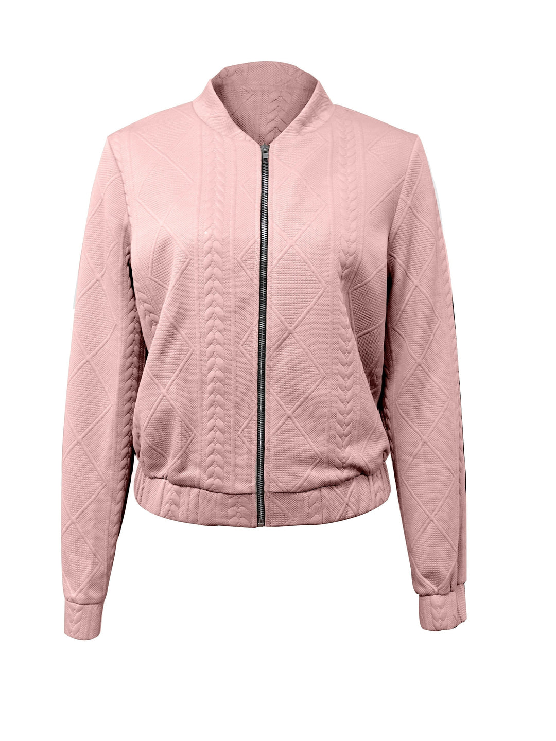 Lotte | Casual bomberjack met effen textuur