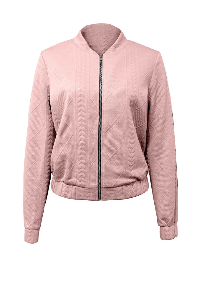 Lotte | Casual bomberjack met effen textuur