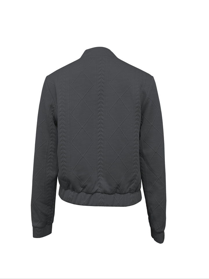 Lotte | Casual bomberjack met effen textuur