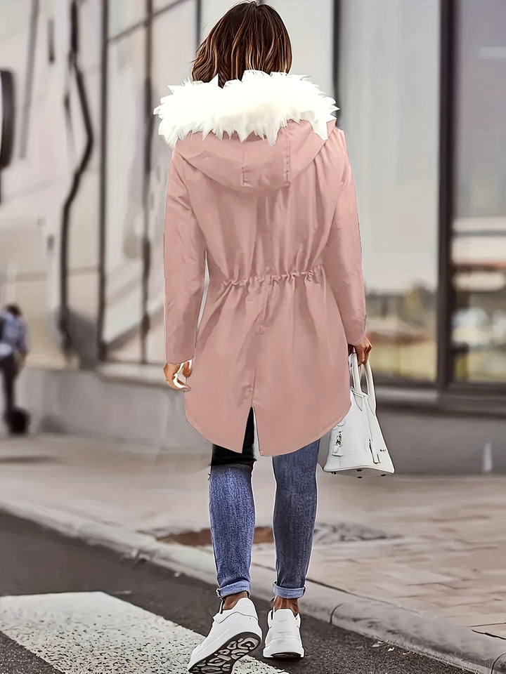 Lotte | Casual jas met capuchon en nep bont