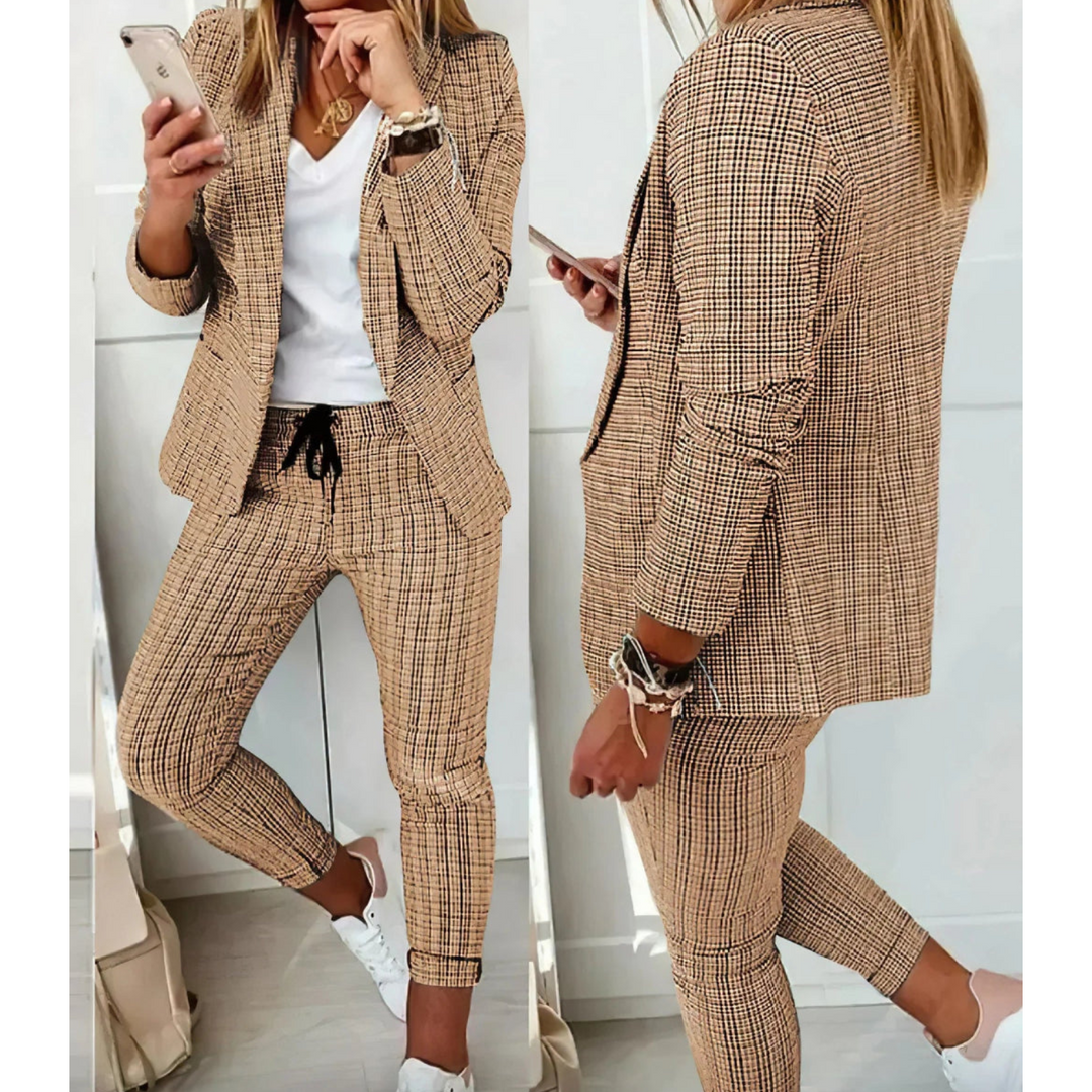 Lotte | Damespak met lange blazer en broek