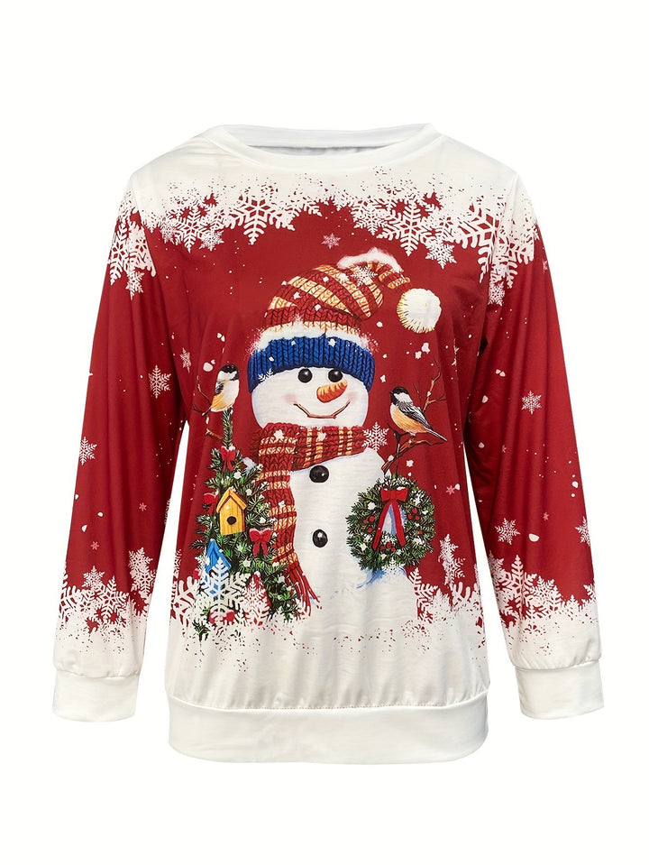 Lotte | Feestelijk kerstmanprint dames sweatshirt