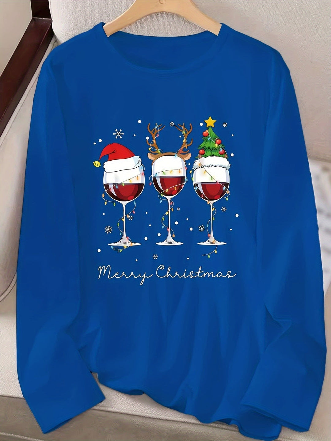 Lotte | Feestelijk T-shirt met kerstprint en lange mouwen