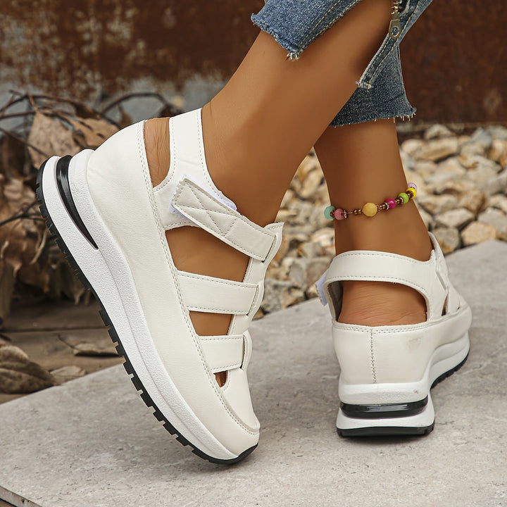 Lotte | Zachte zool platform sandalen met ronde neus