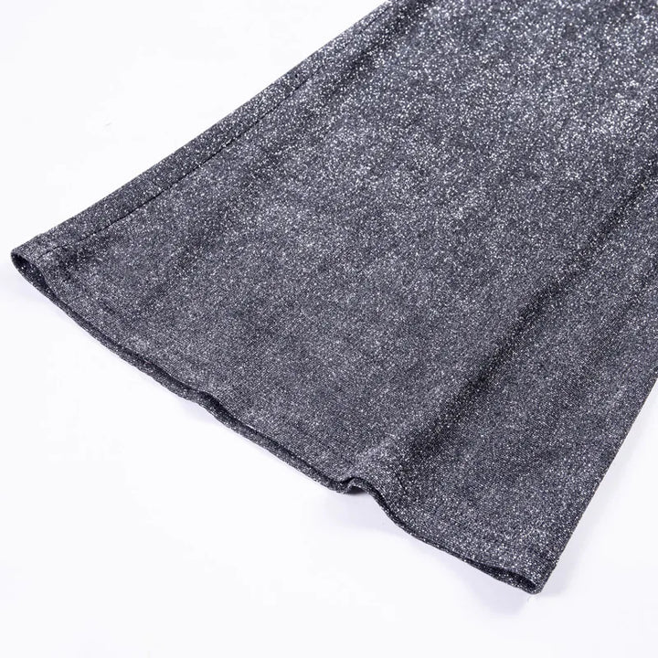 Elegante glitter feest pantalon dames flared pijpen