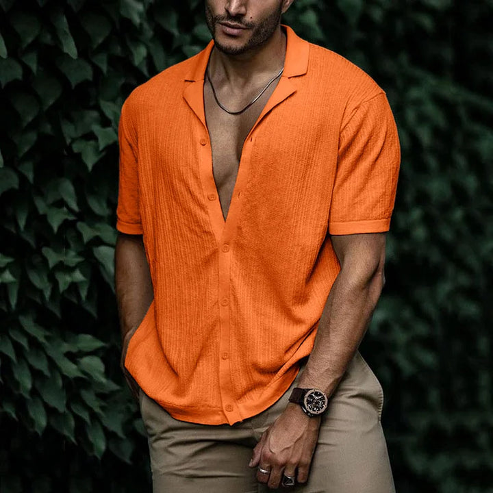 Luuk | Comfortabel gebreid zomerhemd heren