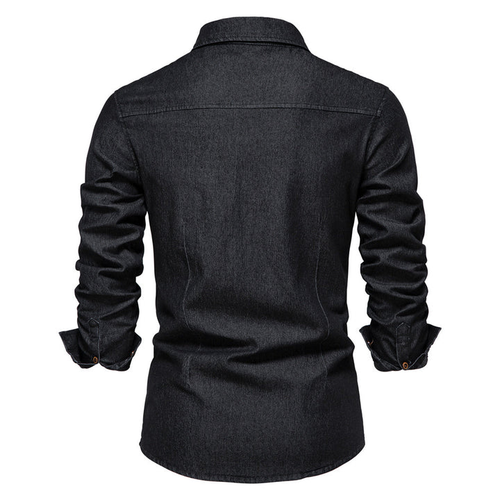 Martin | Elastisch katoenen denim overhemd