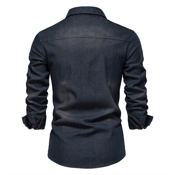 Martin | Elastisch katoenen denim overhemd