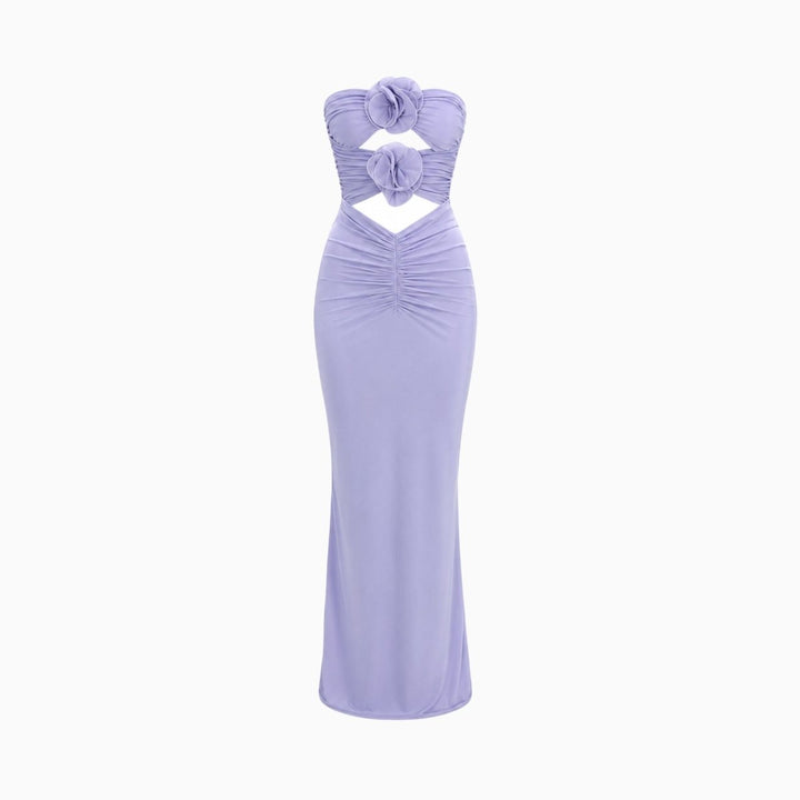 Maxi Jurk Dames Cut Out Floral Formeel