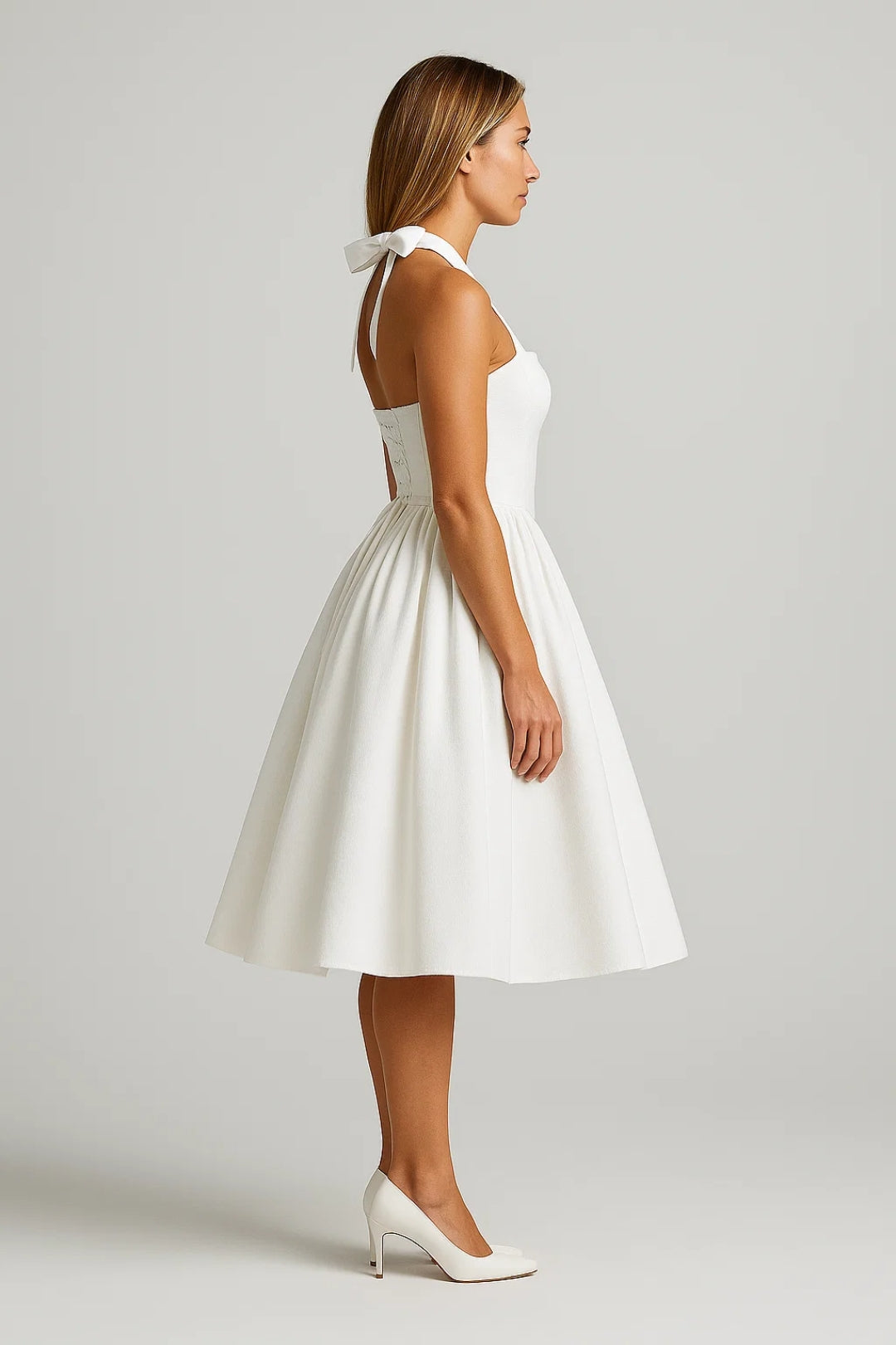 Midi Jurk Dames Halter Neck A-lijn Formeel Feest