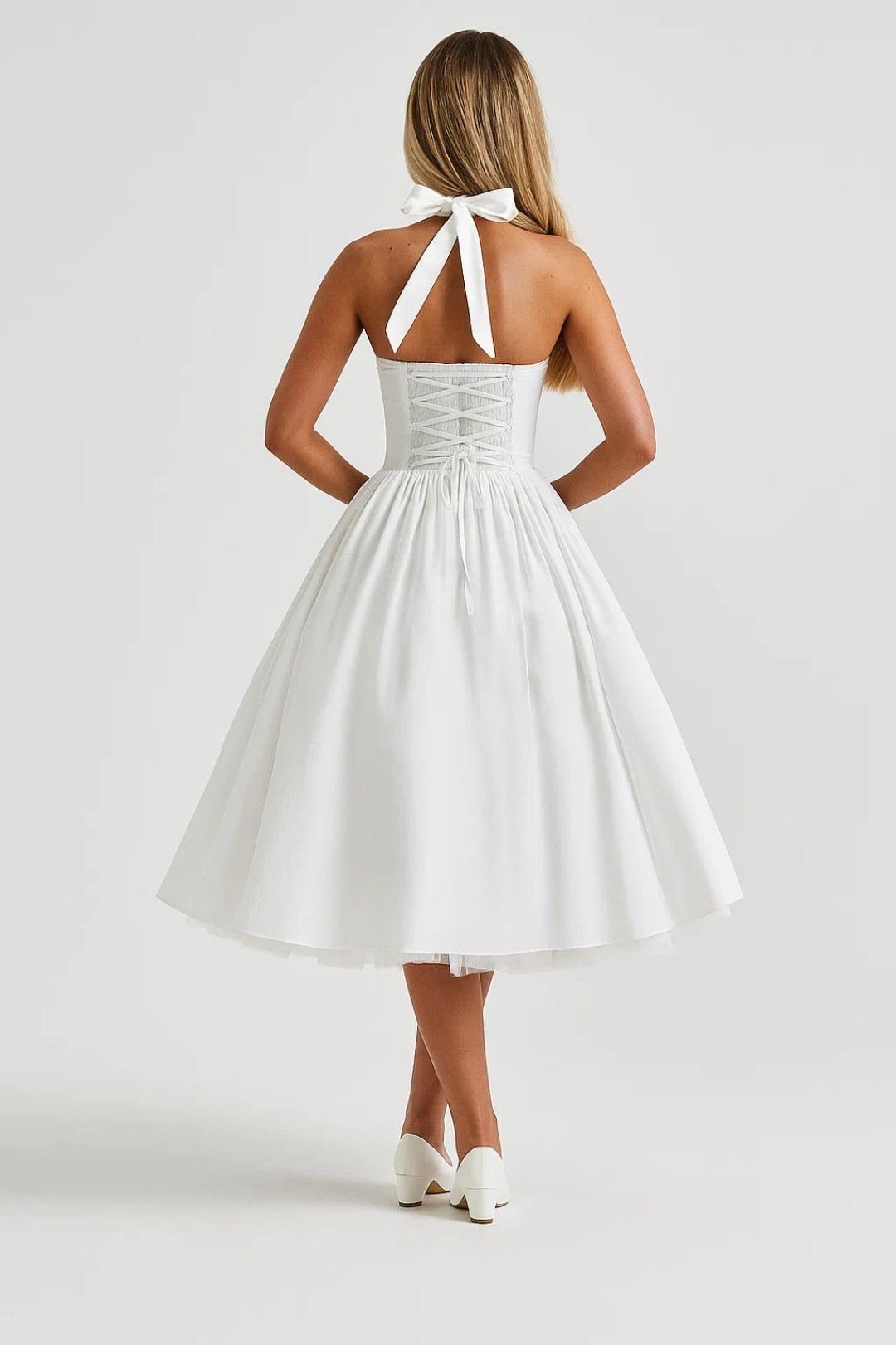 Midi Jurk Dames Halter Neck A-lijn Formeel Feest