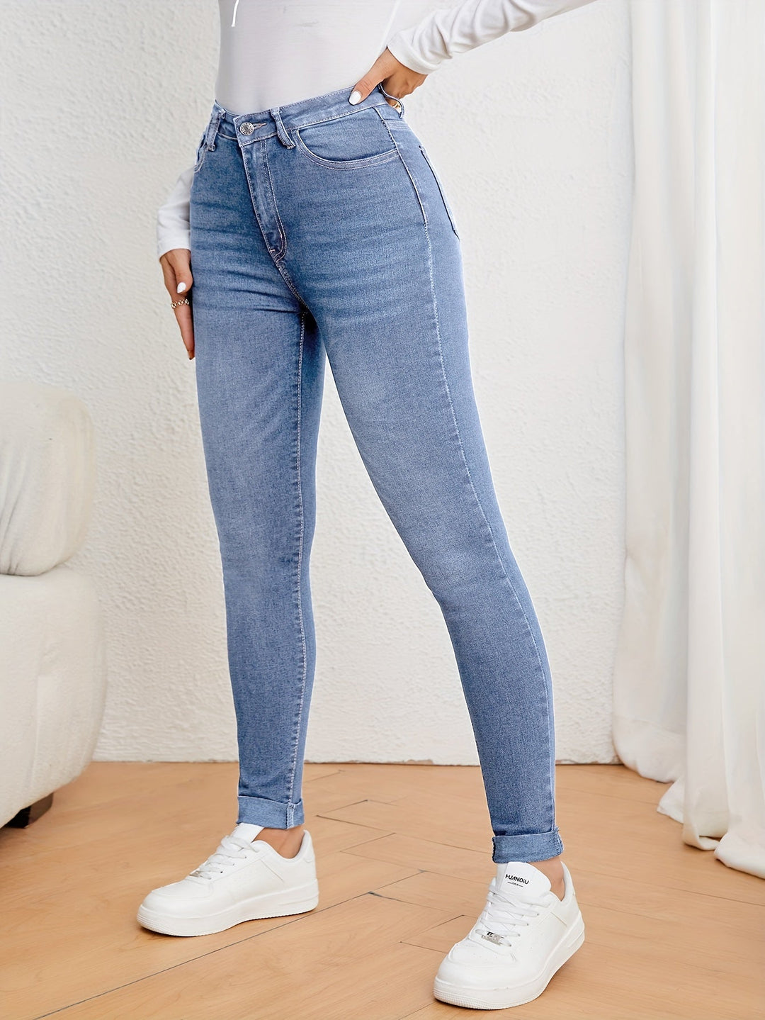 Mila | Dames slim fit jeans met hoge taille