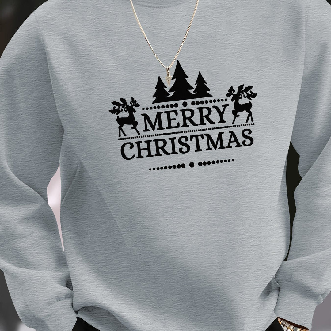 Niels | Heren casual kersttrui met merry christmas print