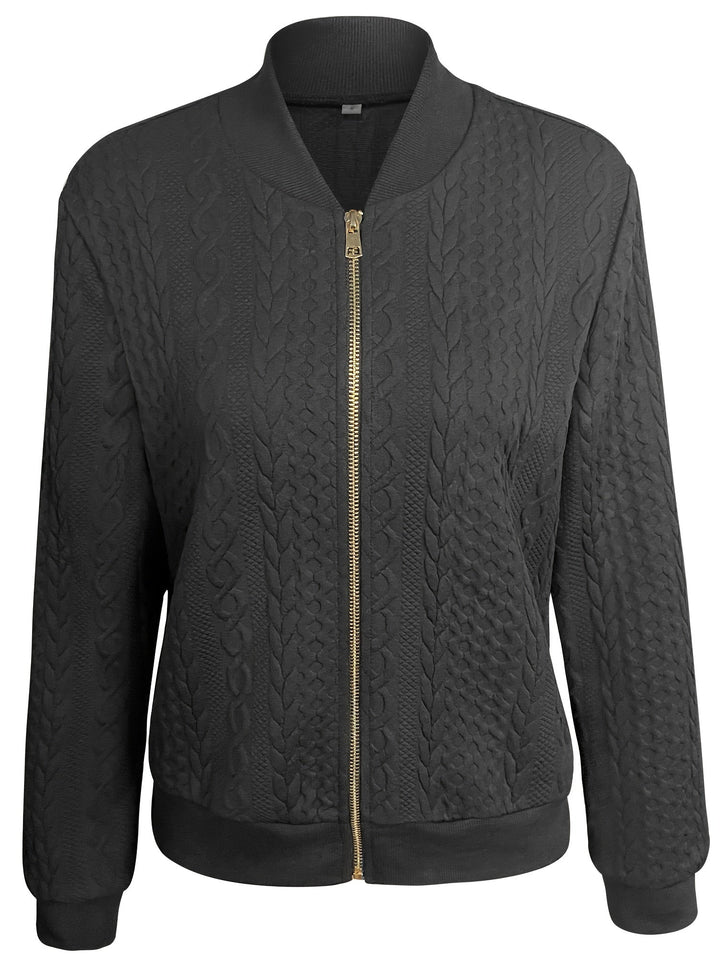 Nina | Casual bomberjack met textuur en ritssluiting