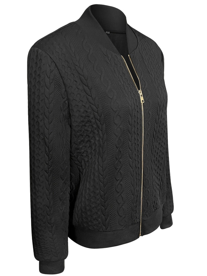 Nina | Casual bomberjack met textuur en ritssluiting