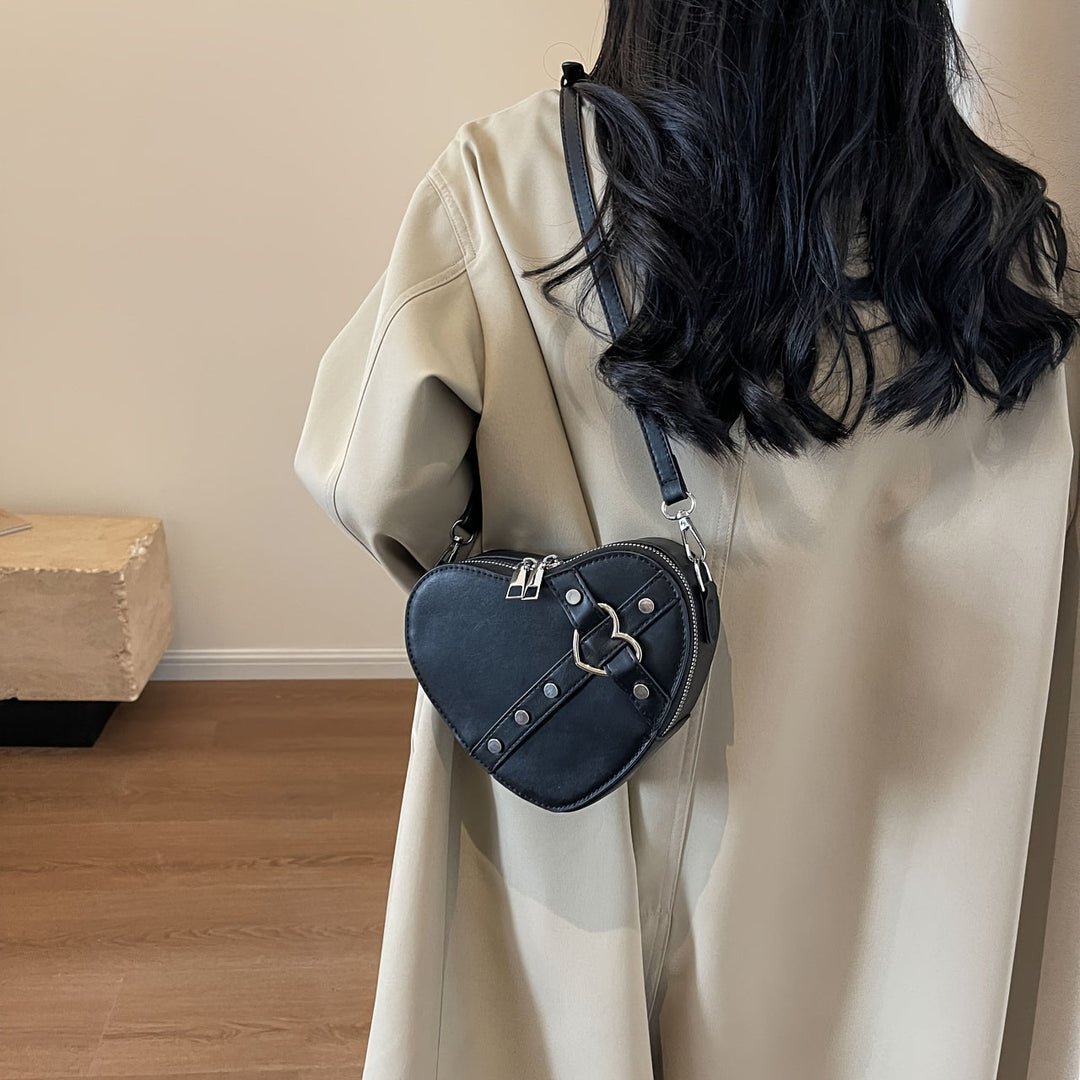 Nina | Hartvormige schoudertas in effen kleur