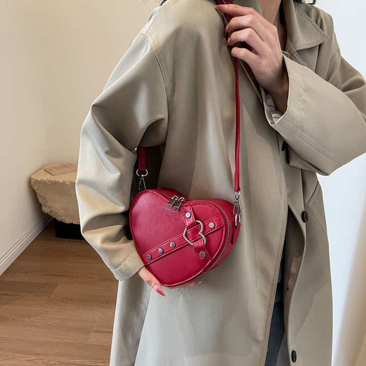Nina | Hartvormige schoudertas in effen kleur