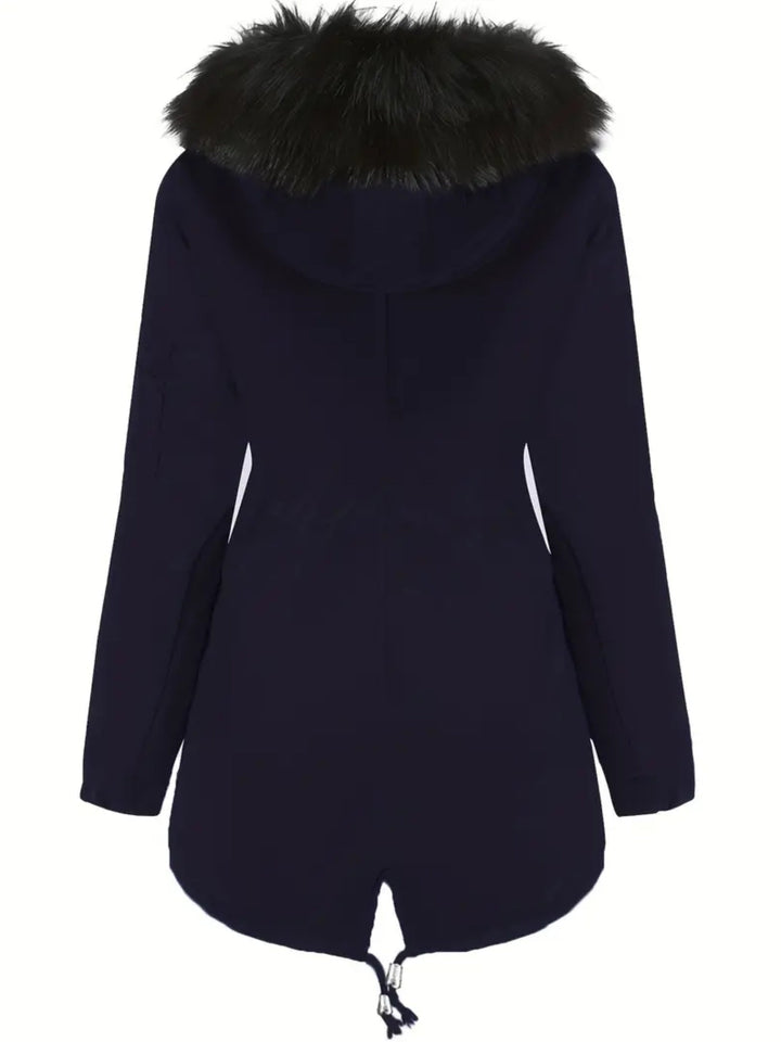 Nina | Ritsbare fuzzy hoodie parka jas