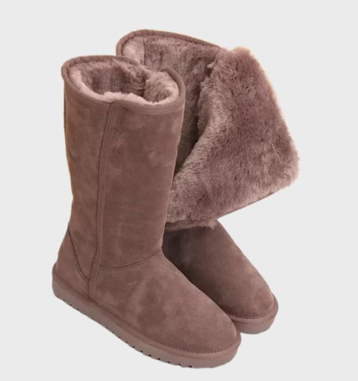 Nina | Warme en waterdichte suède sheepskin laarzen met ritssluiting