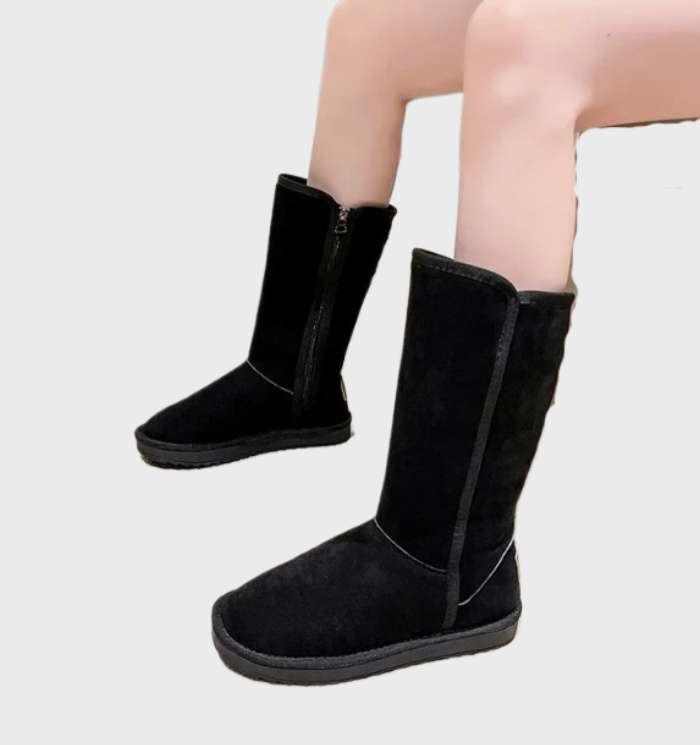 Nina | Warme en waterdichte suède sheepskin laarzen met ritssluiting