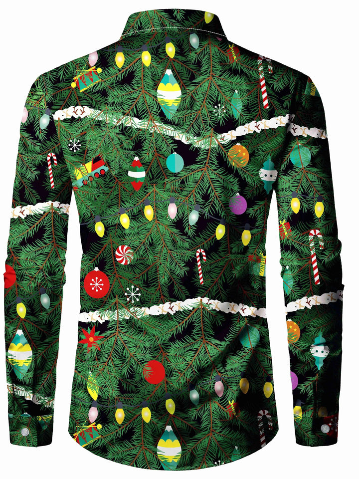 Noah | Kerstboomprint herenoverhemd met lange mouwen