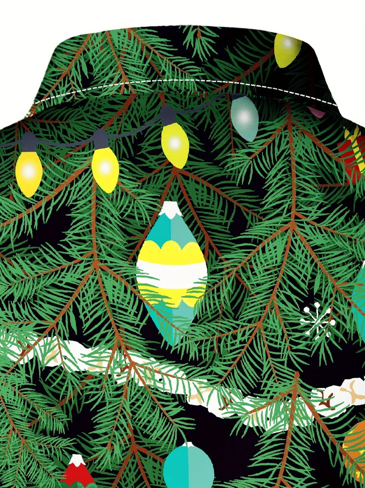 Noah | Kerstboomprint herenoverhemd met lange mouwen