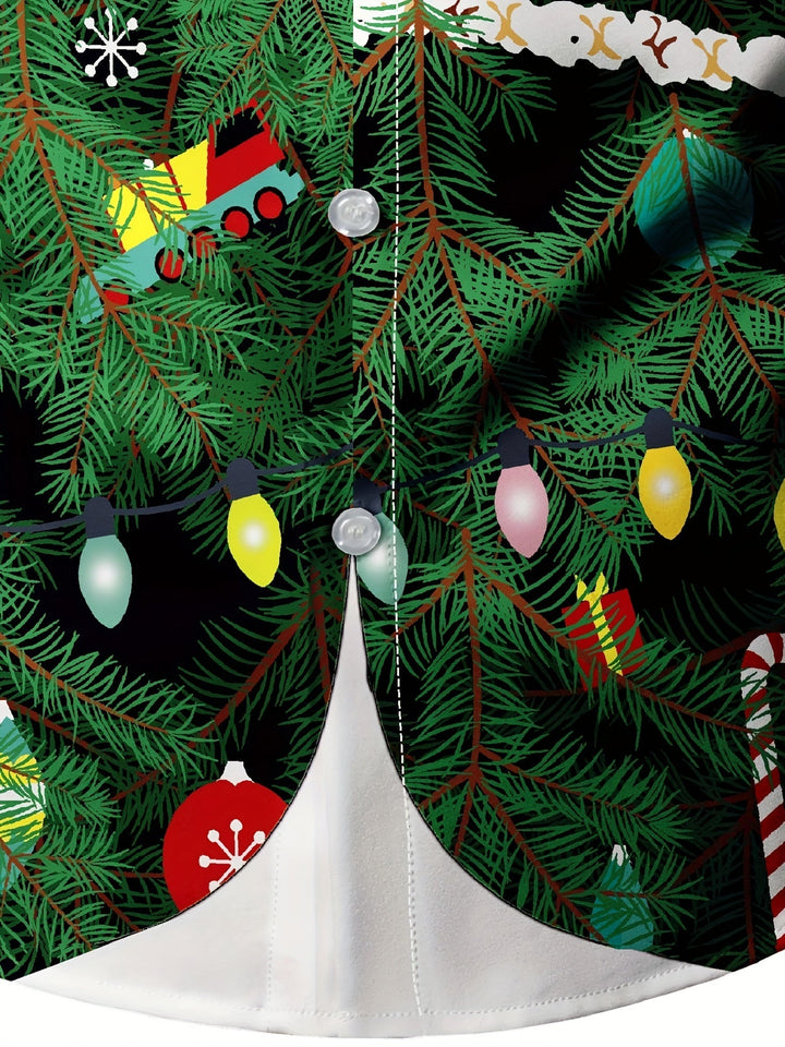 Noah | Kerstboomprint herenoverhemd met lange mouwen