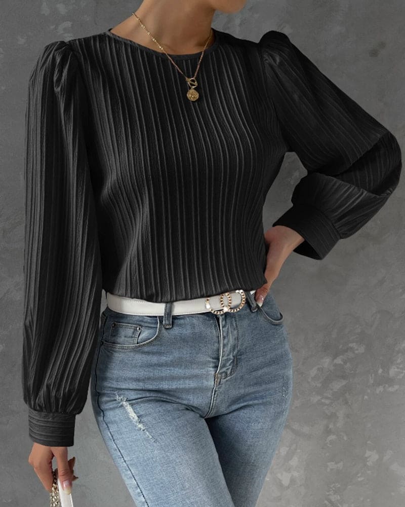 Olivia | Blouse met lantaarnmouwen