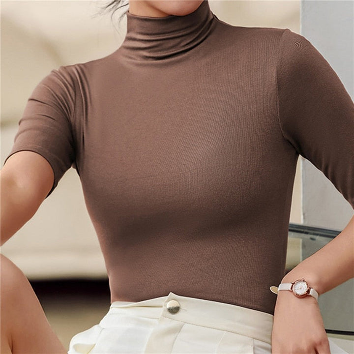 Dames Elegante Slim Fit Top Lange Mouw en Col