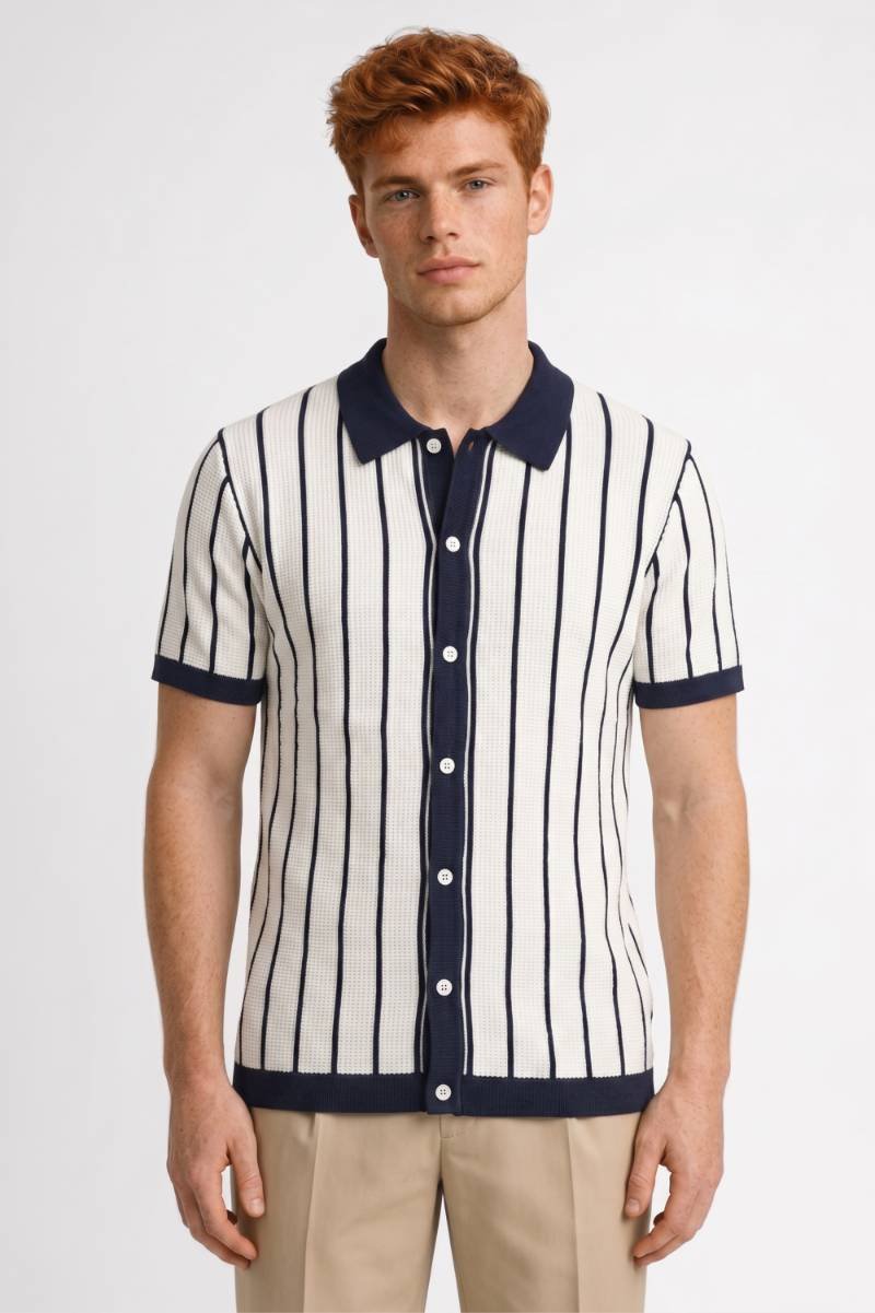 Overhemd Heren - Gestreept met Korte Mouwen | Casual