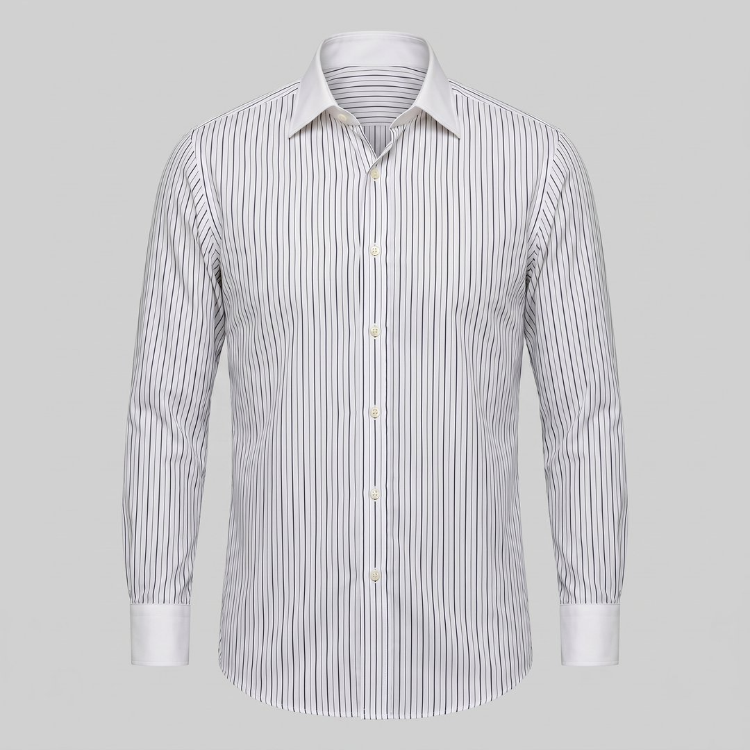 Overhemd Heren Slim Fit Lange Mouwen Gestreept Formeel