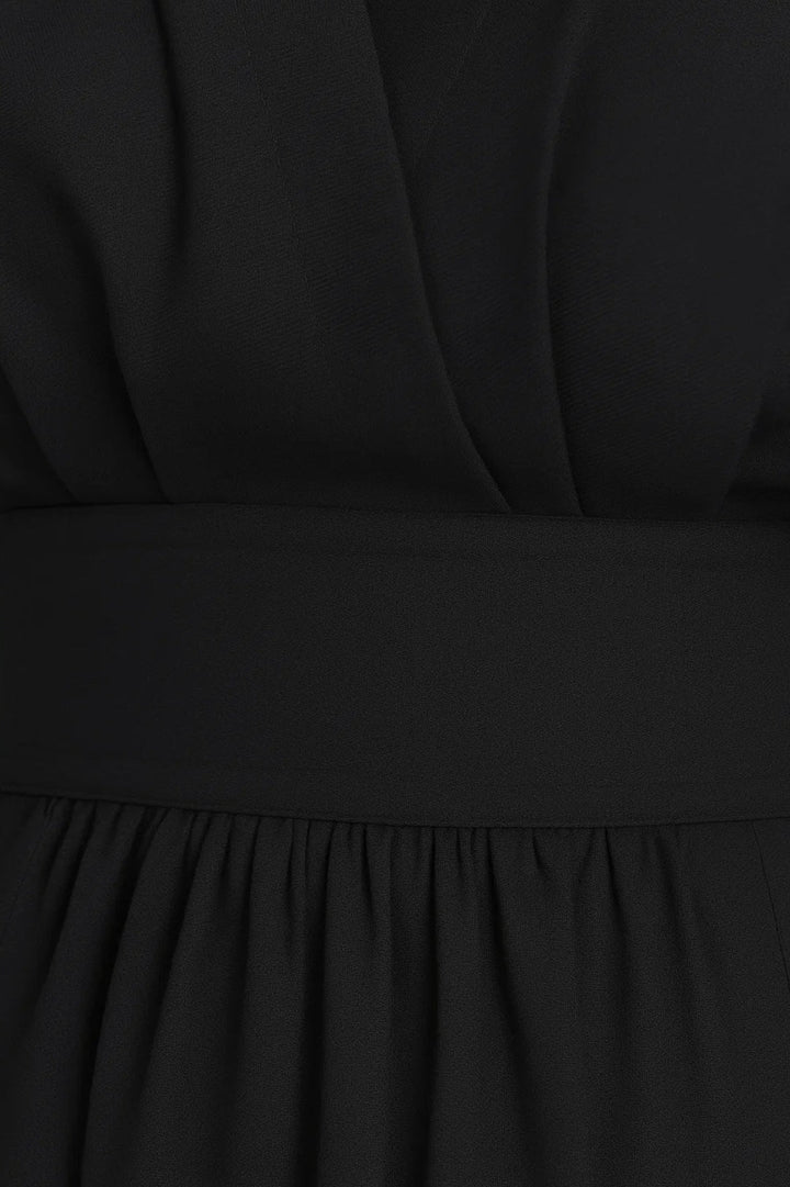 Overslag Midi Jurk Dames Korte Mouwen Casual