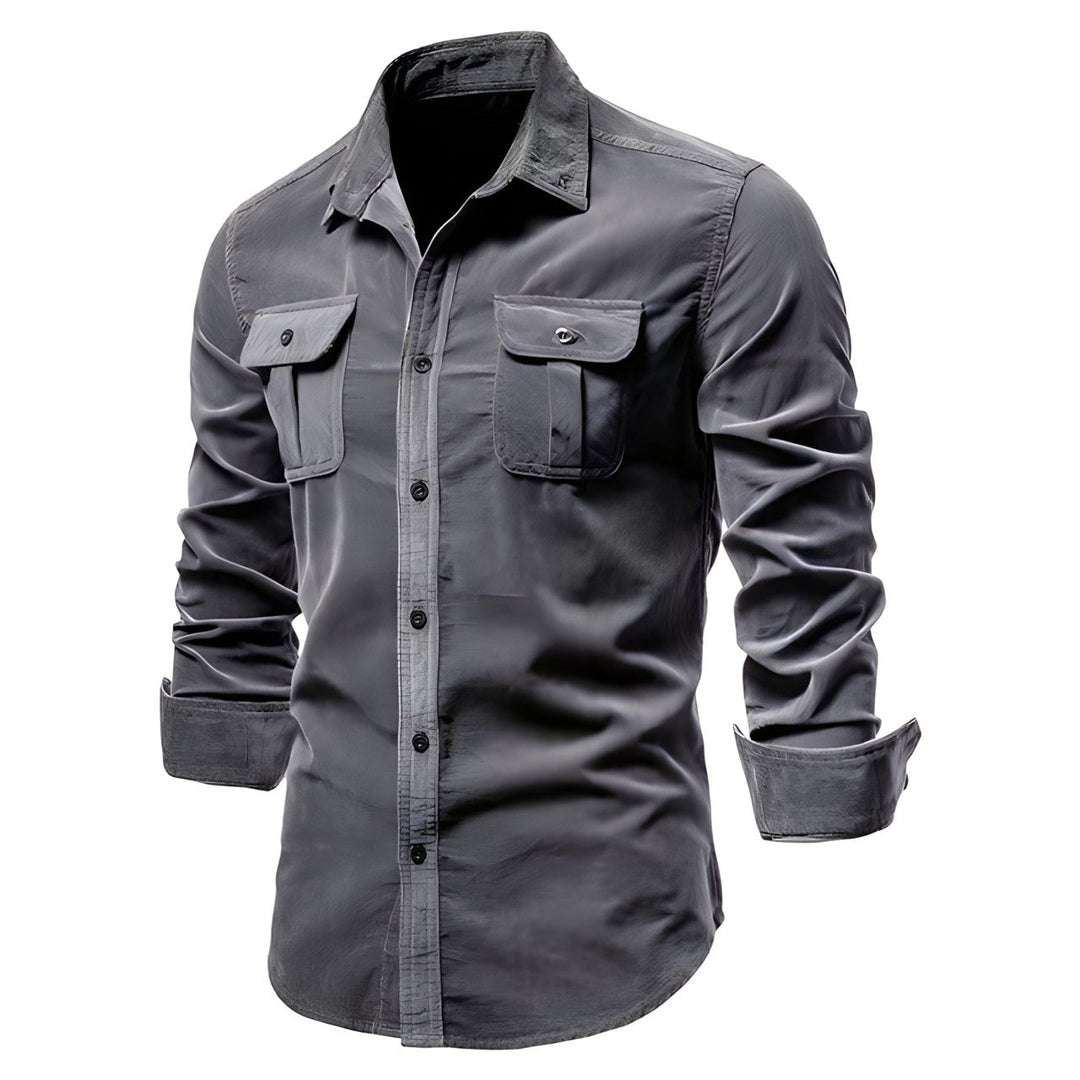 Heren Blouse met Lange Mouwen en Borstzakken