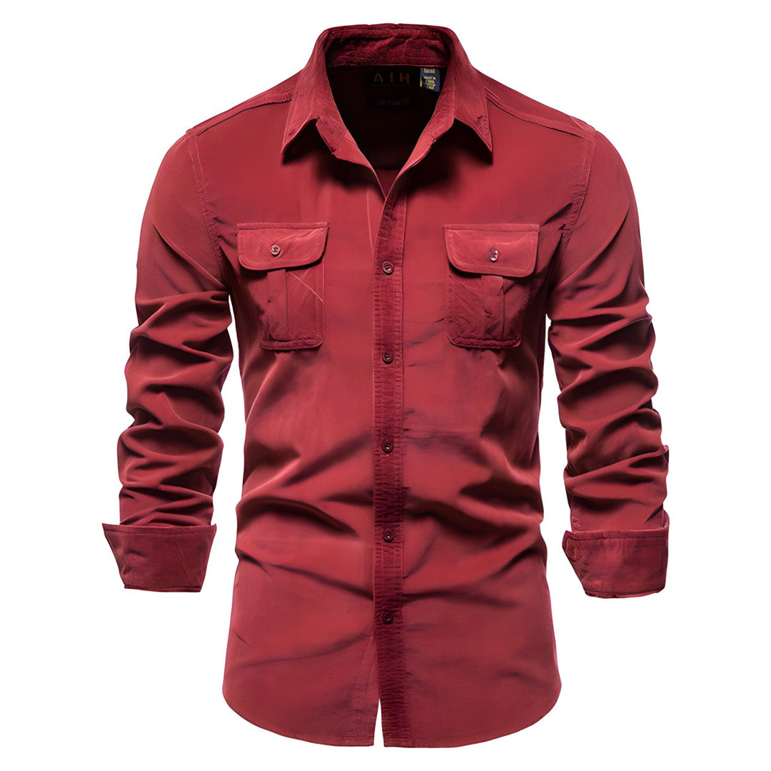 Heren Blouse met Lange Mouwen en Borstzakken
